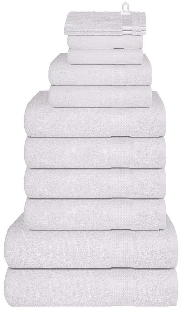 vidaXL Set prosoape 12 piese alb 360 g/m² 100% bumbac