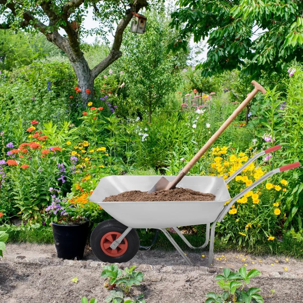 Roabă LARRY zincată, capacitate max. 80l/100kg, argintiu/negru Gardebruk