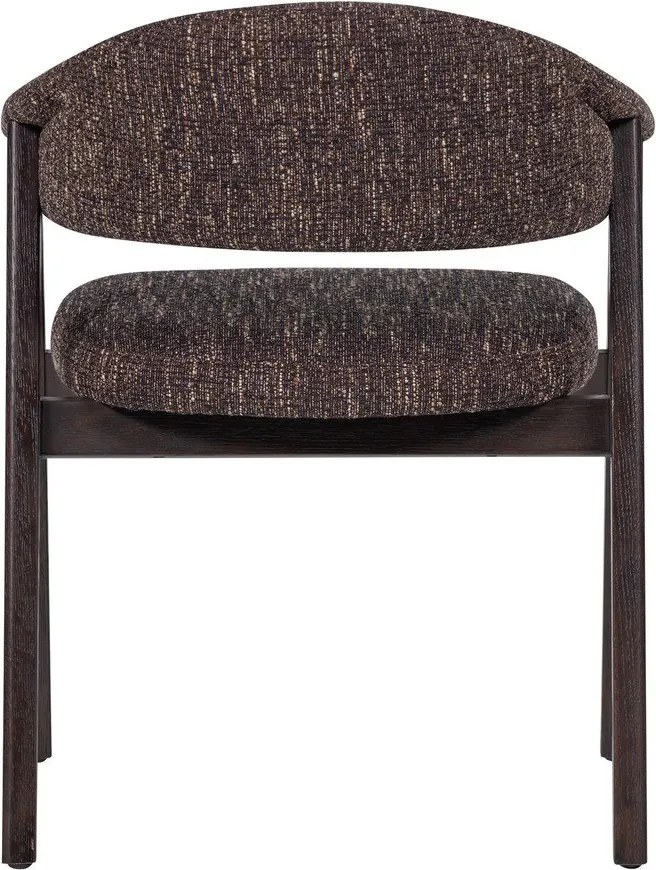 Scaun de dining maro închis cu cotiere tapițat Tunar – WOOOD