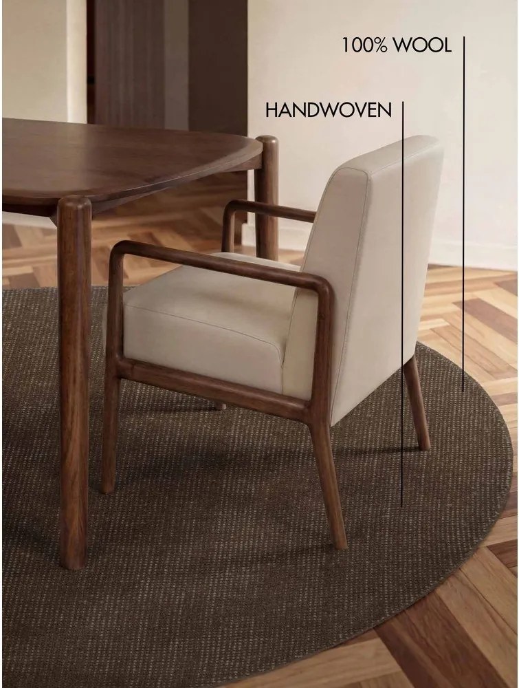 Covor maro țesut manual rotund din lână ø 160 cm Greenwich – Ted Baker