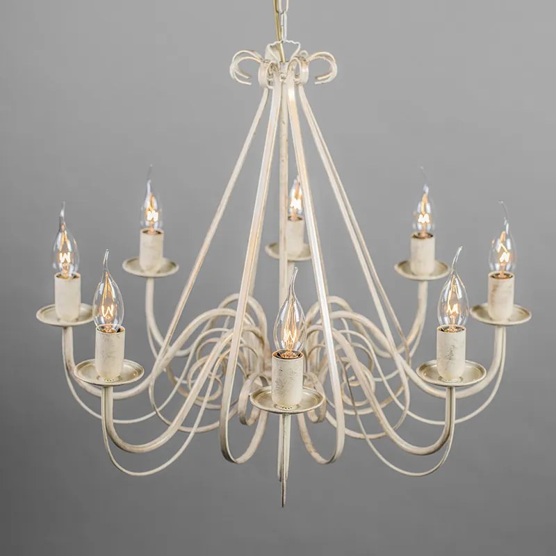 Candelabru de 60 cm de culoare crem cu abajururi taupe - Giuseppe 8