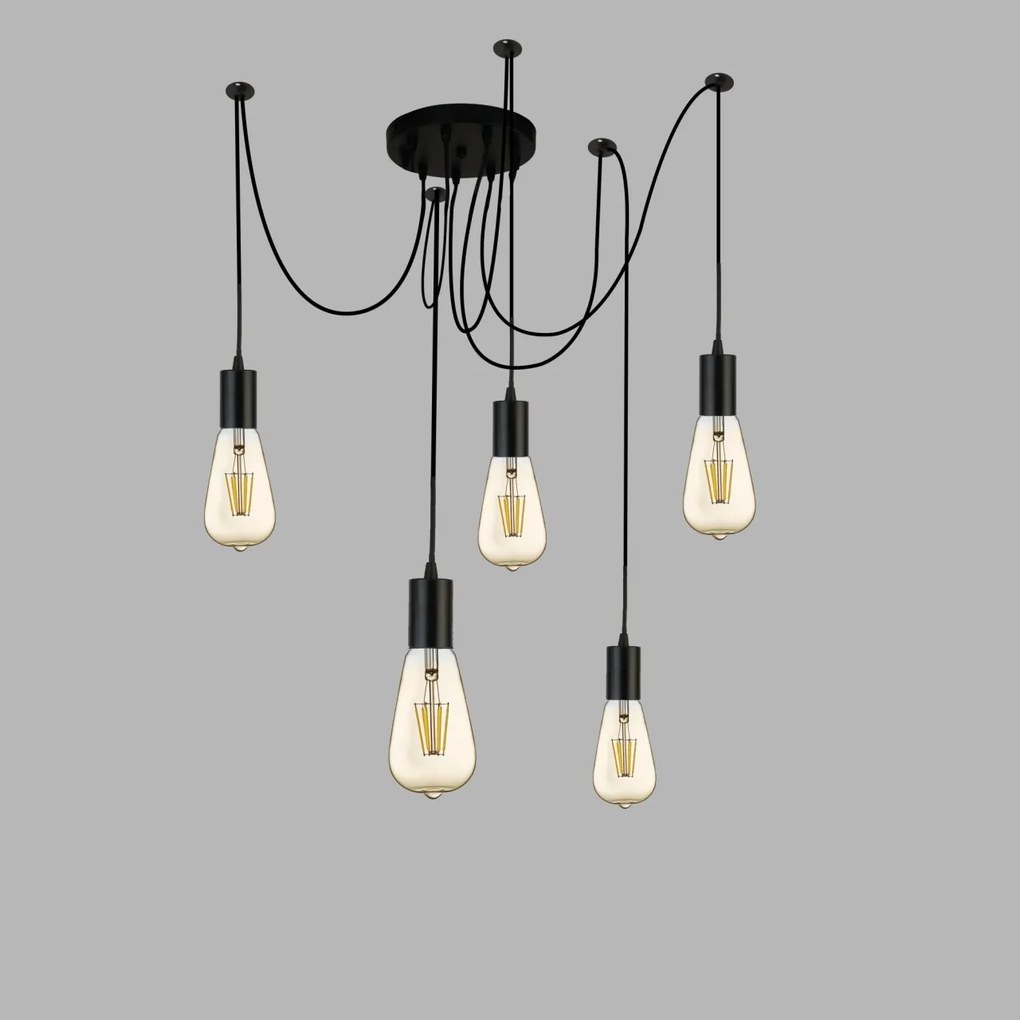 Lustra moderna design minimalist Squiggle 5L 9665-5BK SRT