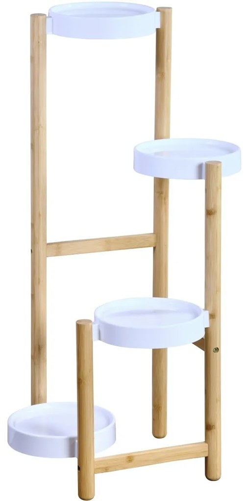 Kesper 17276 Suport pentru flori din bambus 48 x42 x 78 cm, 4 etaje