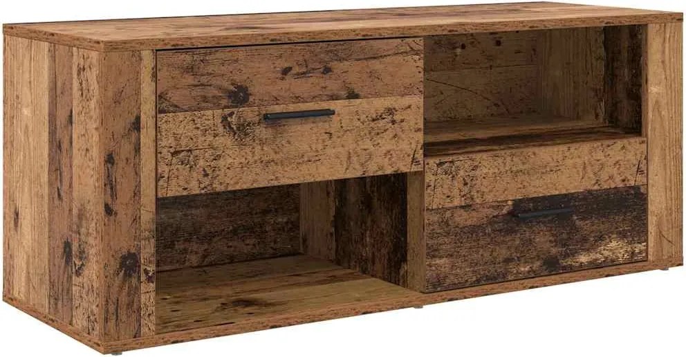 vidaXL Cabinet TV cu sertar Lemn Vechi 100 x 35 x 40 cm Lemn compozit