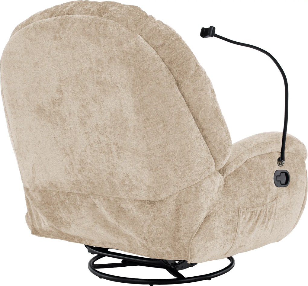Scaun pivotant de lux, cu balansare, bej, DELMOR