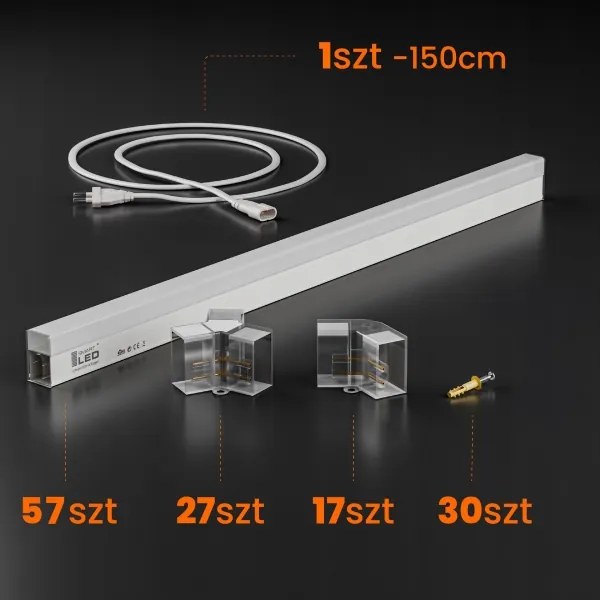 Plafonieră LED/456W/85-265V 4000K 522x298 cm CRI 90 IP54 albă