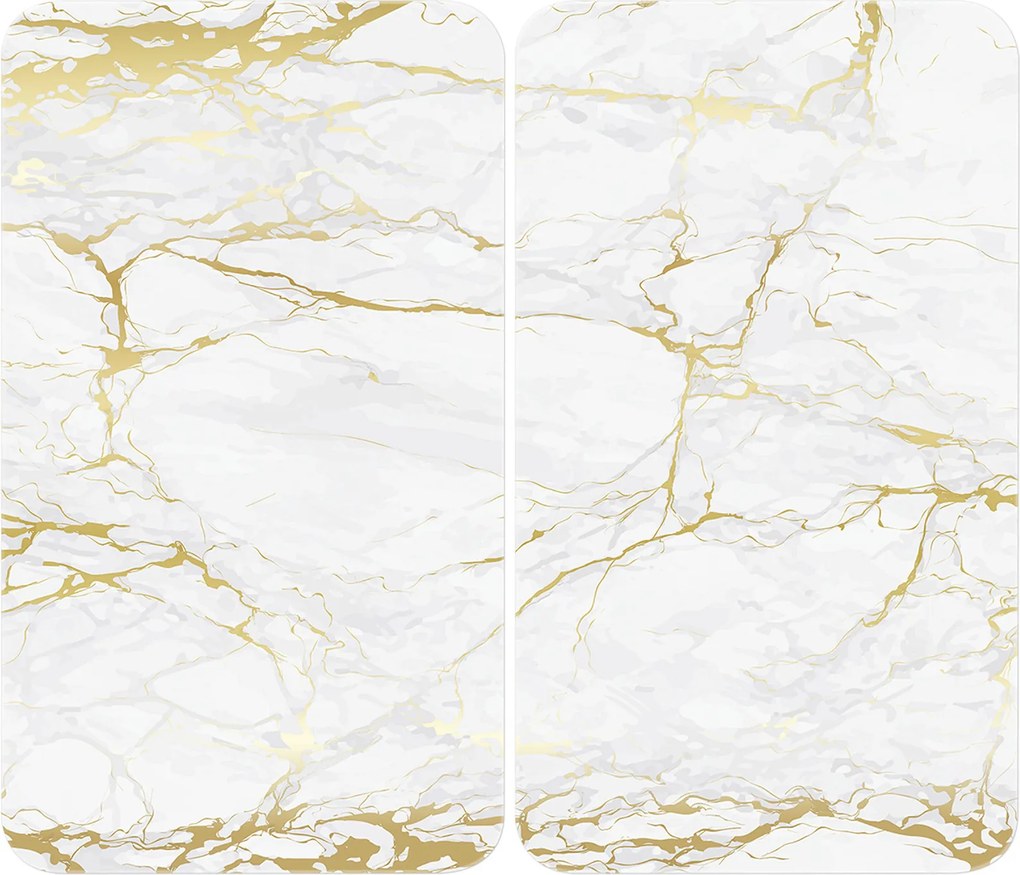 Plăci de protecție pentru aragaz MARBLE, 2 bucăți, WENKO, marmură aurie