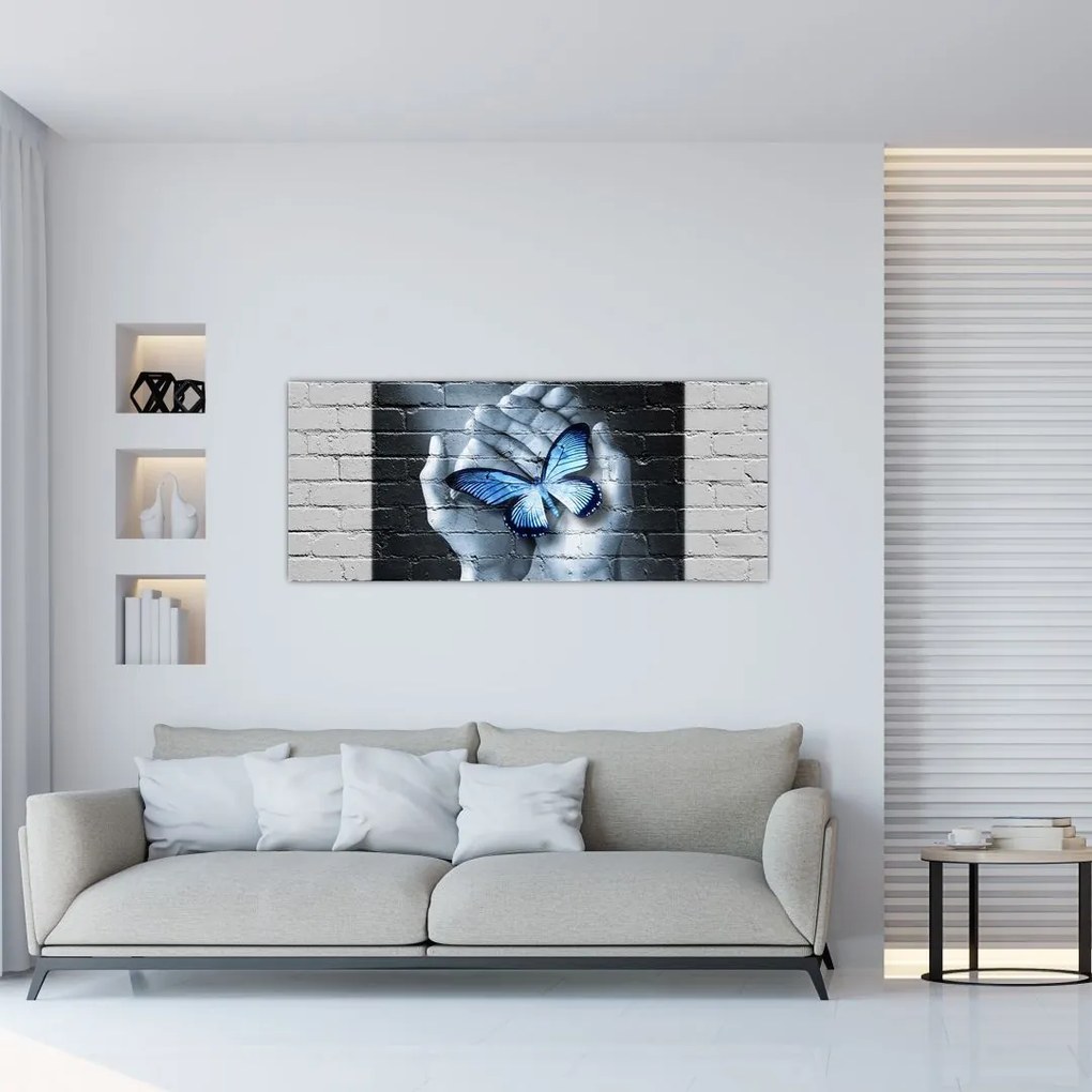 Tablou - Fluture pe perete (120x50 cm)