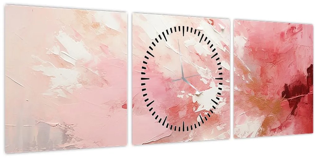 Tablou - Abstract roz (cu ceas) (90x30 cm)
