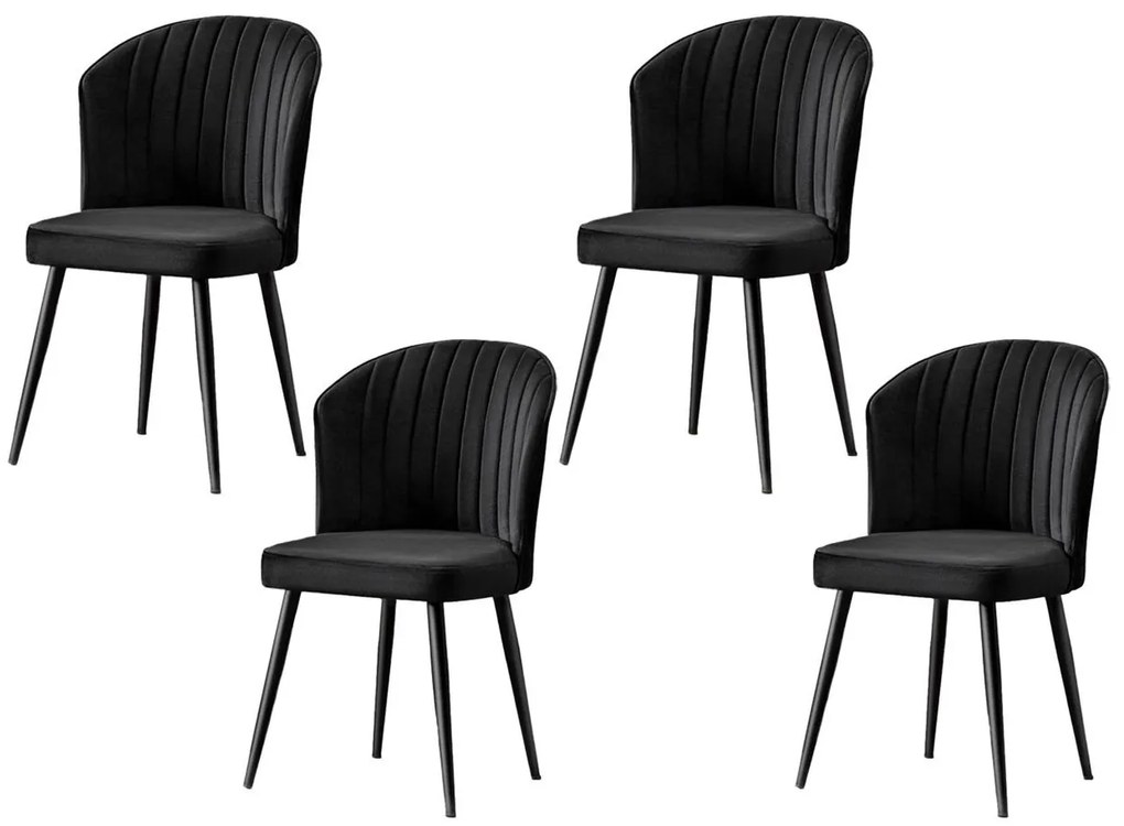 Set 4 buc. scaune sufragerie Rubicon (Negru) . 1102540