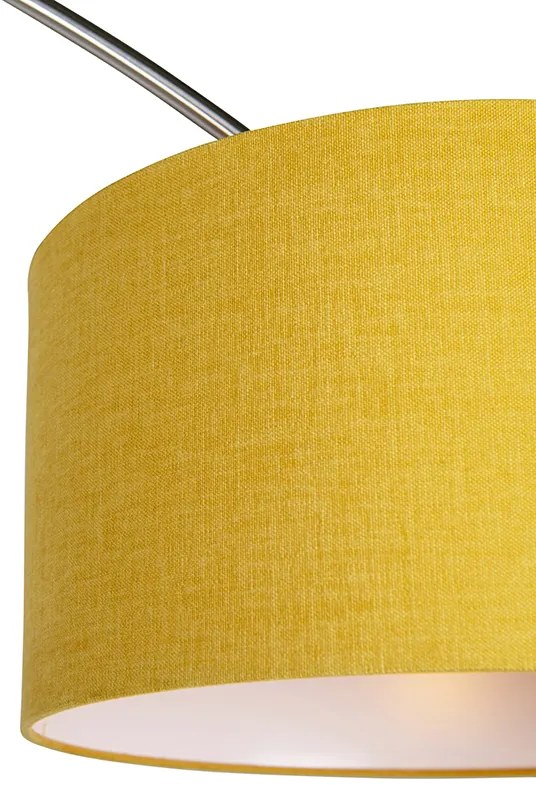 Lampă cu arc din oțel cu abajur galben 35/35/20 - XXL