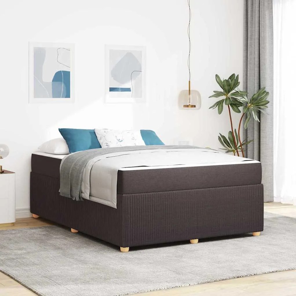 vidaXL Cadru de pat Altele Maro închis 140 x 200 cm țesătură