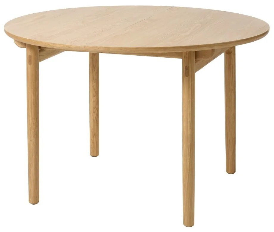 Masă de dining rotundă extensibilă cu aspect de lemn de stejar ø 120 cm Carno – Unique Furniture
