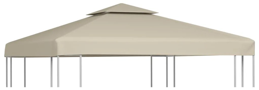 vidaXL Copertină de rezervă acoperiș pavilion, bej, 3x3 m, 310 g/m²