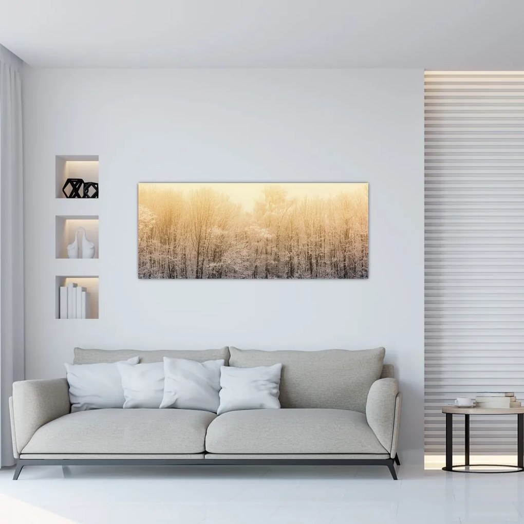 Tablou cu pădure geroasă (120x50 cm)