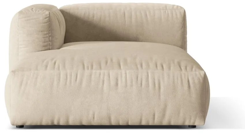 Modul pentru canapea modulară bej cu tapițerie din catifea (cu colț pe partea stângă) Martina – Micadoni