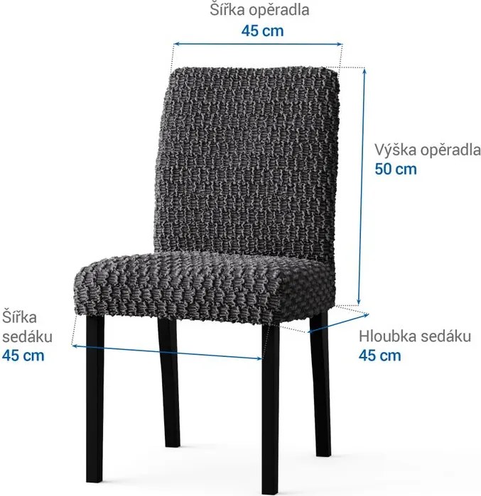Gaico Huse bielastice MOSAICO gri închis scaun cu spatar 2 buc (45 x 45 x 50 cm)