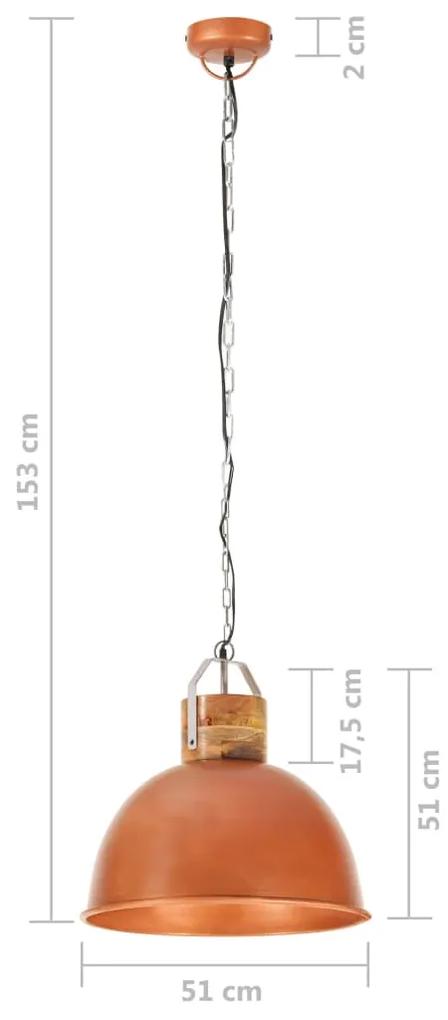 Lampa suspendata industriala, cupru, 51 cm, mango, E27, rotund 1, Cupru, 51 cm, 1