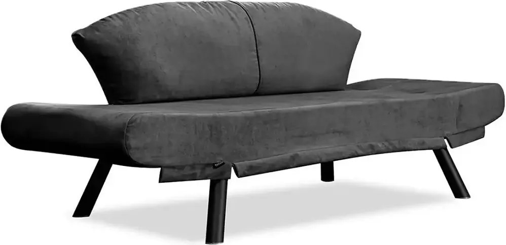 Canapea extensibila 2 locuri living 205X80 cm – stofa &amp; metal, gri – Genzo