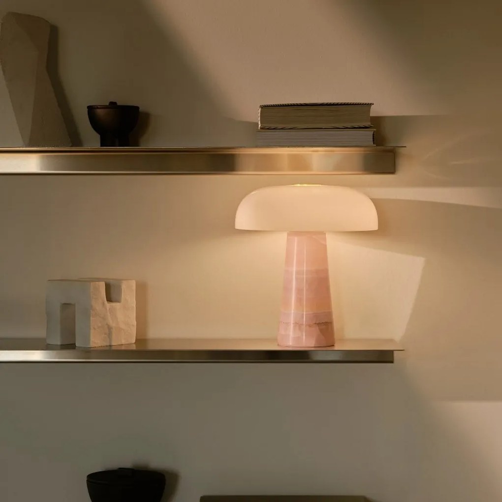 Veioza Design Nordic Minimalist, Jad, Sticla, Glossy Mini roz