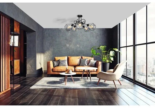 Lustră aplicată KARO 5xE27/15W/230V neagră