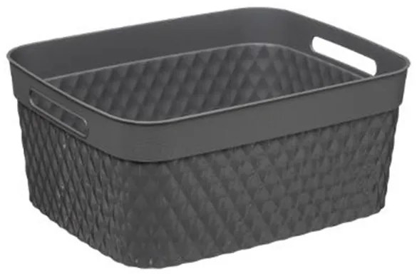 Cutie depozitare Disco gri, plastic, 15 litri, 29.5x37x16.4 cm