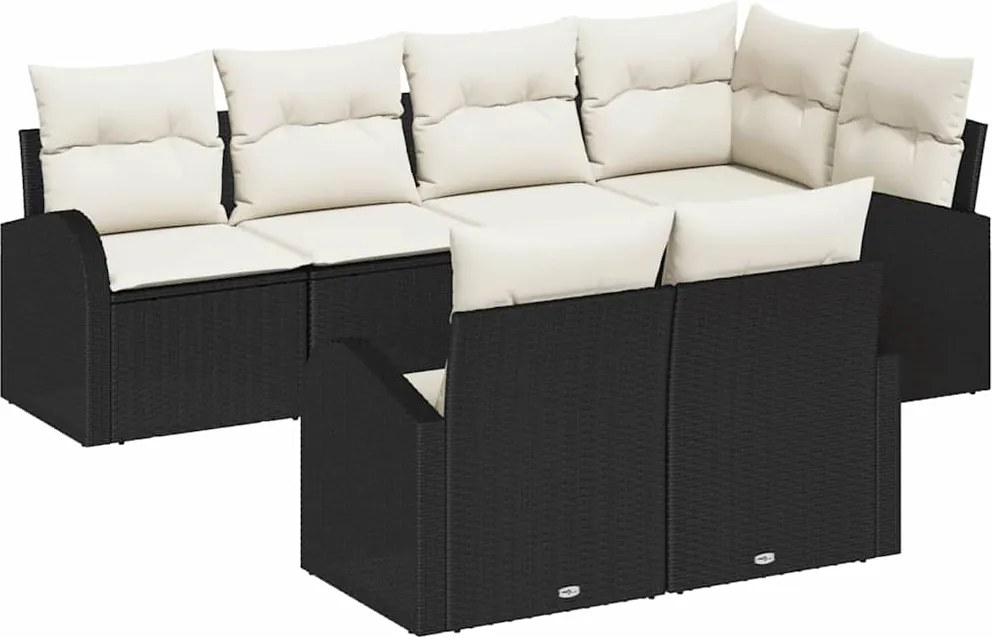 vidaXL Set de canapele pentru grădină Negru poliratan