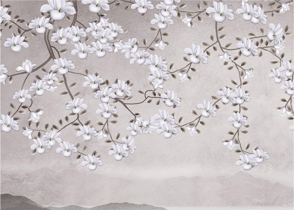 Tablou - Flori într-un peisaj gri (70x50 cm)