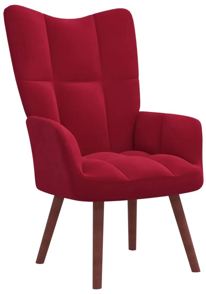 Scaun de relaxare, rosu vin, catifea