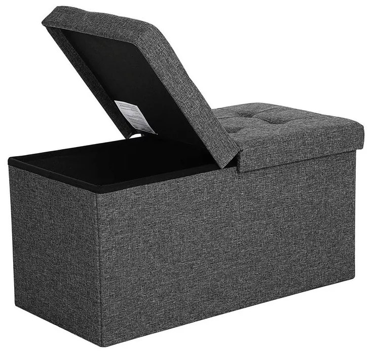 SongmicsHome Taburet cu spațiu de depozitare OTO, 76x38x38cm, antracit