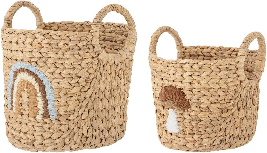 Coșuri de jucării pentru copii în culoare naturală 2 buc. din zambilă de apă ø 32x32 cm Agnes – Bloomingville Mini