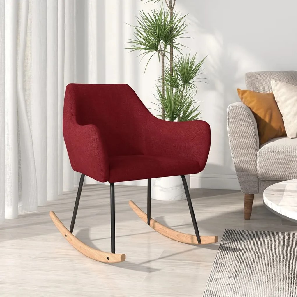 Scaun balansoar, roșu vin, material textil