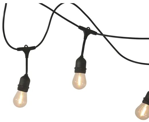 Șir LED solar exterior PARTY 10xE27/3,7V 10 m IP44 + DO
