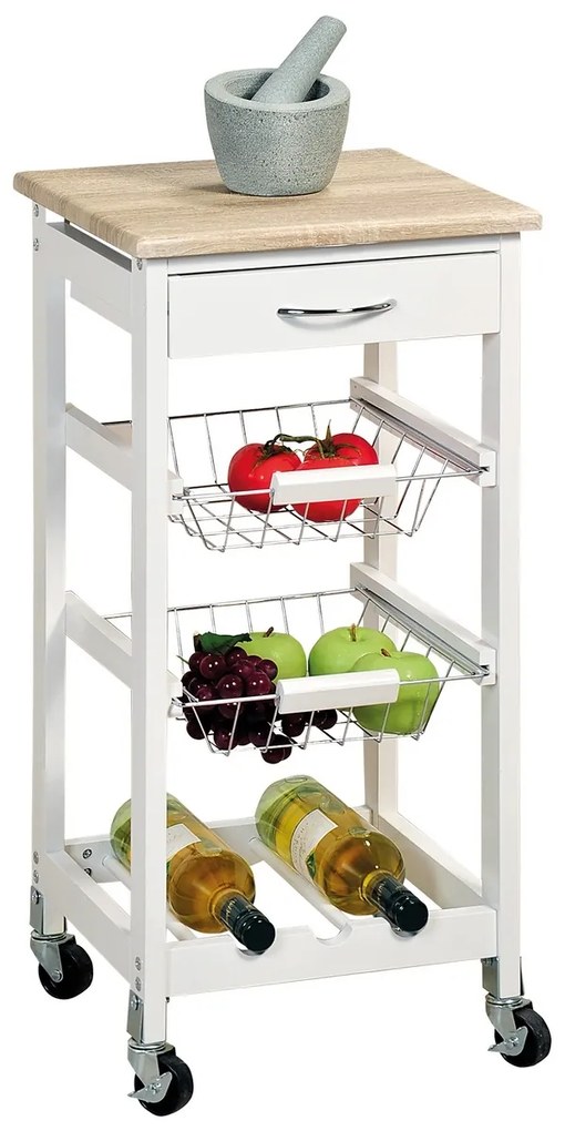 Kesper 25814 Cărucior de bucătărie cu blat de lucru, 77 x 36 x 36 cm
