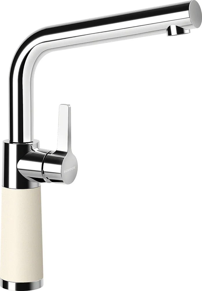 Baterie bucatarie Schock SC-540 Cristadur Magnolia, aspect granit, cartus ceramic, alb cremos