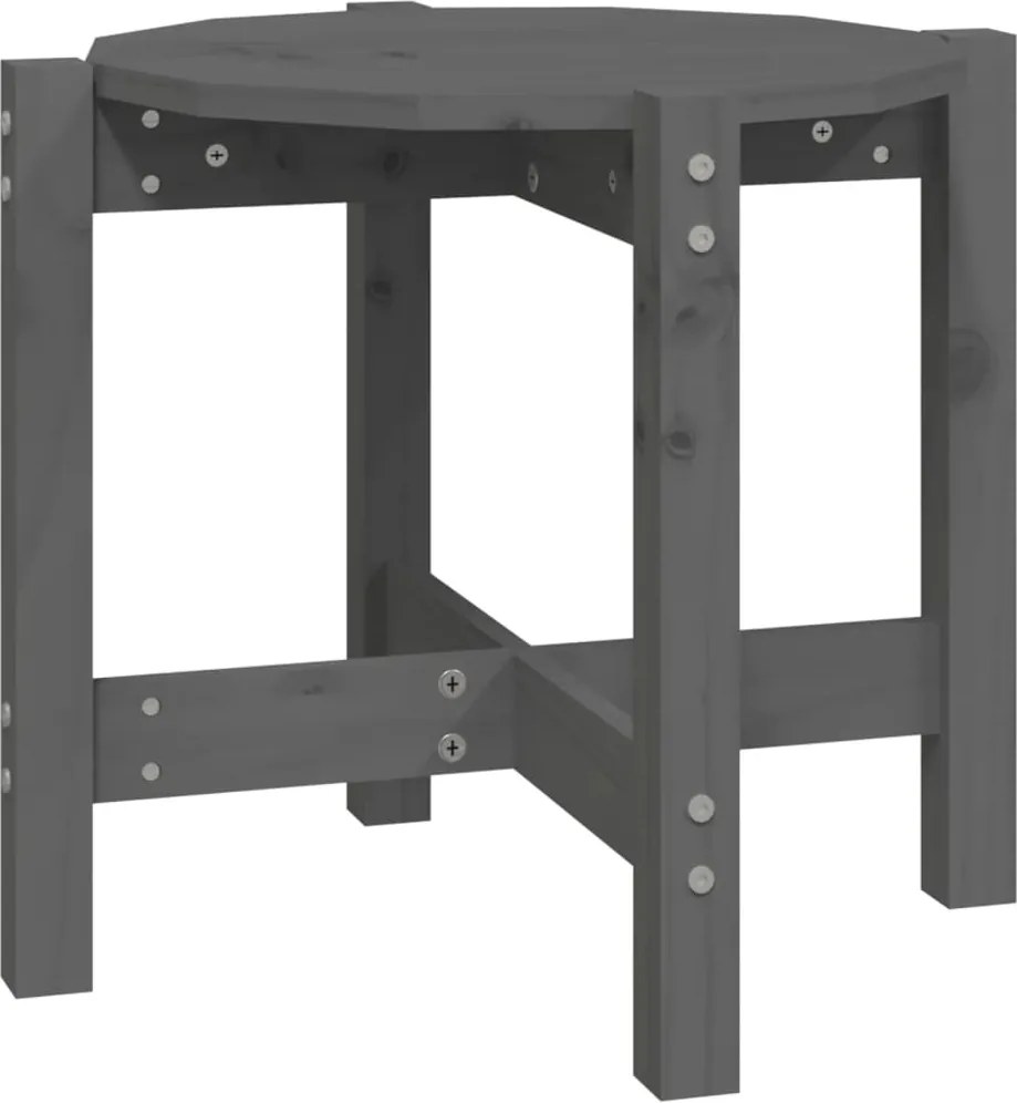 vidaXL Măsuță de cafea, gri, Ø 52,5x45 cm, lemn masiv de pin