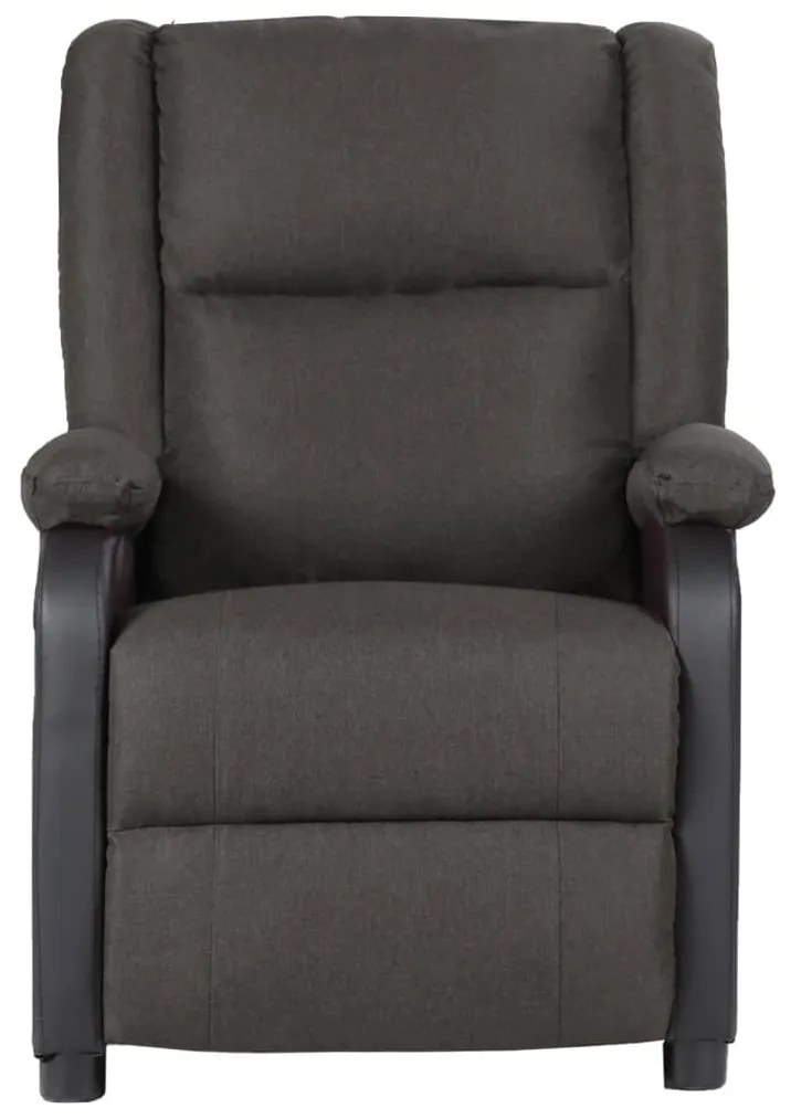 329488 vidaXL Fotoliu rabatabil, gri închis, piele ecologică & textil