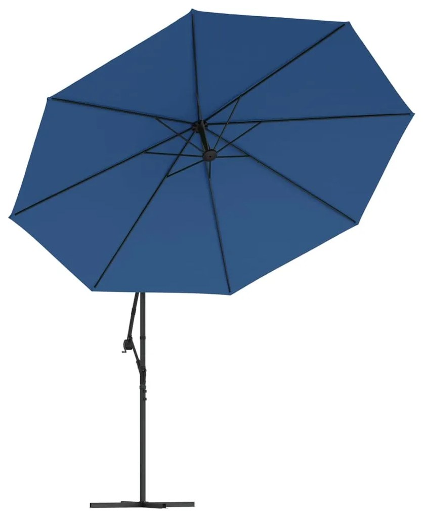 Umbrela suspendata cu stalp din aluminiu, albastru, 350 cm Albastru