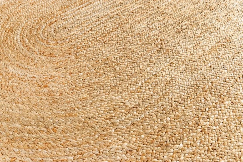 Covor oval din iuta, fabricat manual din fibra naturala, PURE NATURE 160x230cm