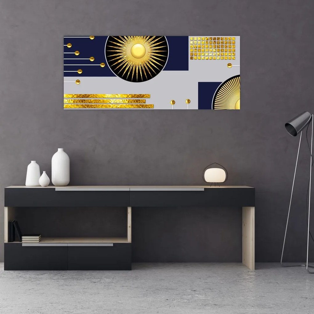 Tablou - Cercuri aurii (120x50 cm)