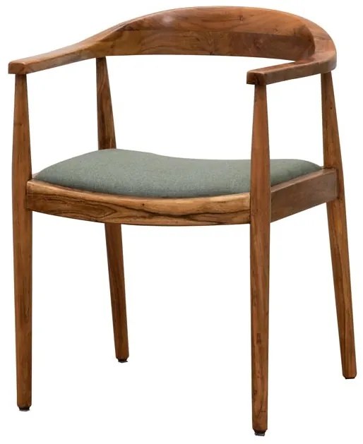 Scaun dining maro din lemn de acacia si bumbac Kenzie