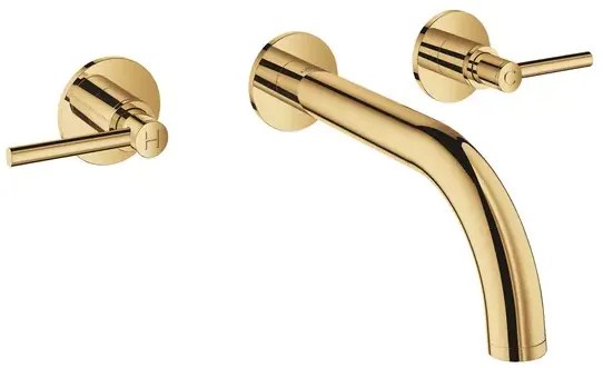 Baterie lavoar incastrata Grohe Atrio auriu lucios Cool Sunrise 3 elemente