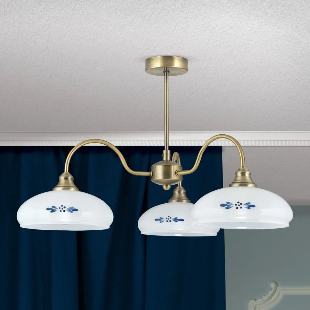 Candelabru stil clasic GABI D-60cm alama antique/opal-albastru