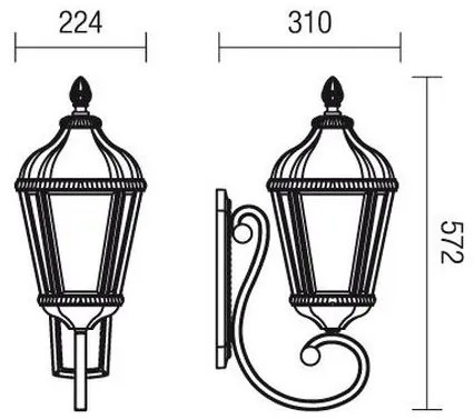 Redo 9656 - Lampă de perete pentru exterior ESSEN 1xE27/70W/230V IP44 maro/patină
