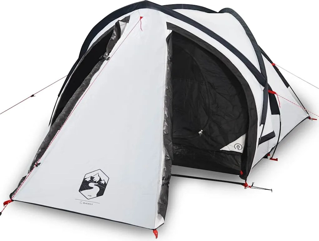 vidaXL Cort camping cupolă 2 persoane alb, țesătură opacă, impermeabil