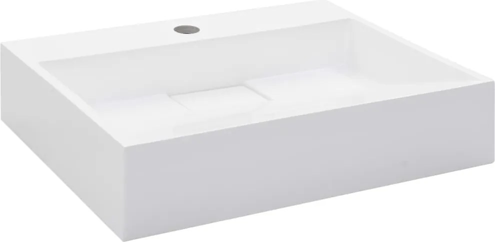 vidaXL Chiuvetă, alb, 50x38x13 cm, conglomerat turnat mineral/marmură