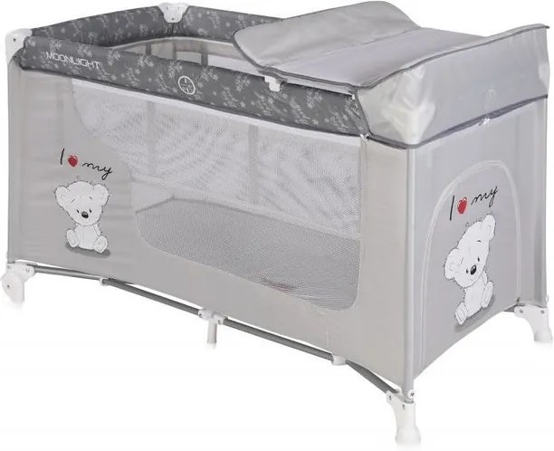 Lorelli - Pat pliant Moonlight, 2 nivele, Grey My Teddy