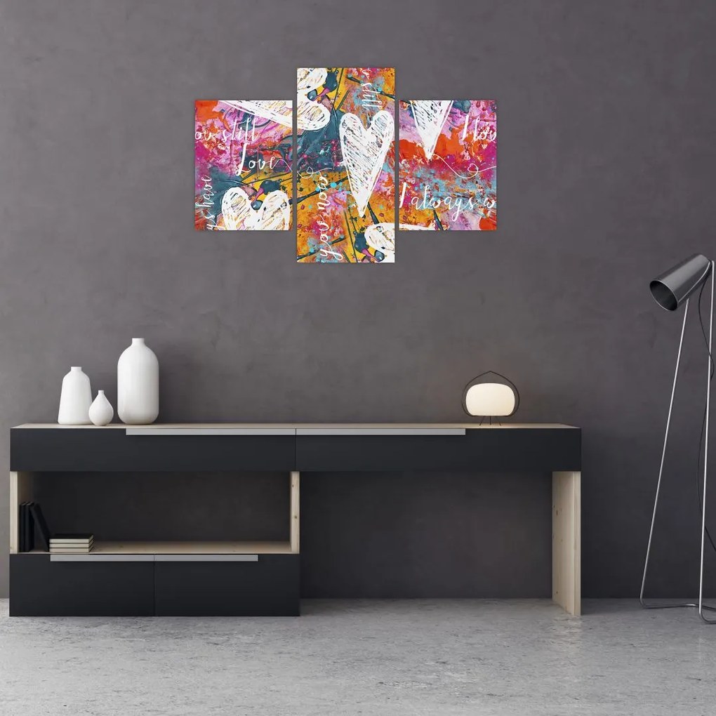 Tablou - Inima pe un fundal abstract (90x60 cm)