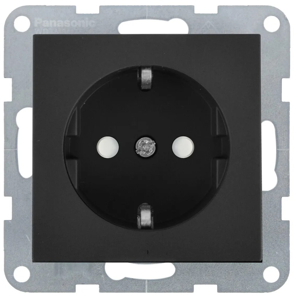 Priza simpla cu impamantare, protectie copii, 16A, IP20, Grafit, Panasonic Karre Plus 55