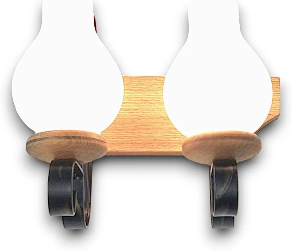 Aplica de perete rustica fabricata manual din lemn Vela WOOD-VE-AP2